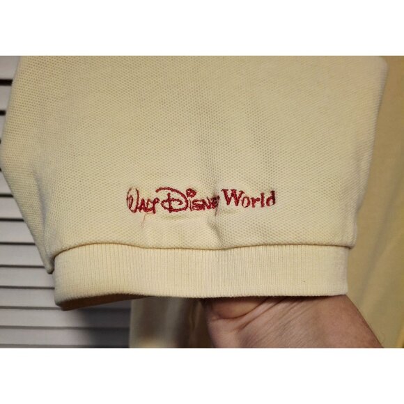 Walt Disney World Yellow Polo Shirt With Mickey Mouse Embroidery Size L 100% Cot - Picture 5 of 5